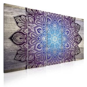 Obraz mandala na dřevě purple II Velikost (šířka x výška): 100x60 cm