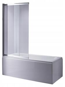 BPS-koupelny Dvoudílná vanová zástěna PR07 CH 100x150 chrom/transparent