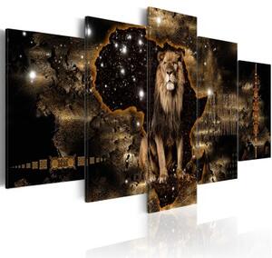 Obraz - Golden Lion (5 Parts) Wide