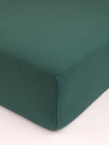 Jersey prostěradlo s lycrou Deluxe 90 × 200 cm – tmavě zelené