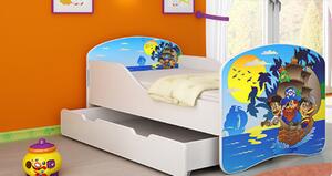Dětská postel - Piráti - 140x70 cm + šuplík
