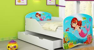Dětská postel - Mořská víla - 140x70 cm + šuplík
