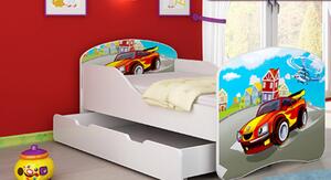 Dětská postel - Závodní auto 140x70 cm + šuplík