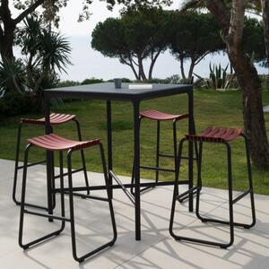 Černý kovový zahradní barový stůl HOUE Four 90 x 90 cm