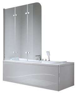 BPS-koupelny Trojdílná vanová zástěna PR05 100x140 chrom