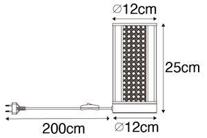 Orientální stolní lampa bílá s ratanem 12 cm - Akira