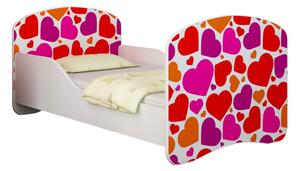 Dětská postel - Sladká srdíčka 140x70 cm