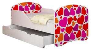 Dětská postel - Sladká srdíčka 140x70 cm + šuplík