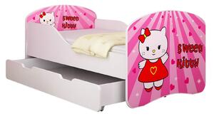 Dětská postel - Sladká Kitty 140x70 cm + šuplík
