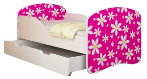 Dětská postel - Růžová sedmikráska 140x70 cm + šuplík