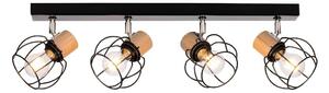 Envostar - Fence 4 Stropní Lampa Black/Chrome/Wood - Lampemesteren
