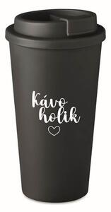 KÁVOHOLIK - černý termohrnek 475 ml