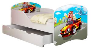Dětská postel - Závodní auto + jméno 140x70 cm + šuplík