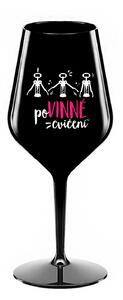 POVINNÉ CVIČENÍ - černá nerozbitná sklenice na víno 470 ml