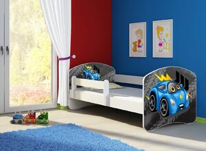 Dětská postel - Blue car 2 140x70 cm bílá
