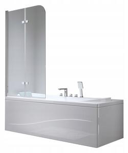 BPS-koupelny Dvoudílná vanová zástěna PR04 100x140 chrom