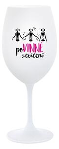 POVINNÉ CVIČENÍ - bílá sklenice na víno 350 ml