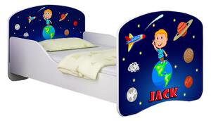 Dětská postel - Vesmír + jméno 140x70 cm