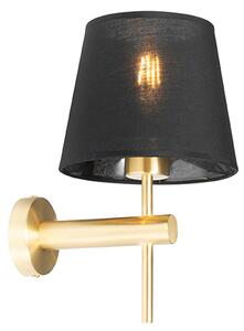 Moderní nástěnná lampa mosazná s černou - Pluk