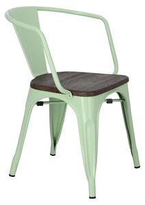 Židle Paris Arms Wood kartáčovaná borovice zelená