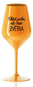 ÚKLID POČKÁ, ALE VÍNO ZVĚTRÁ - oranžová nerozbitná sklenice na víno 470 ml