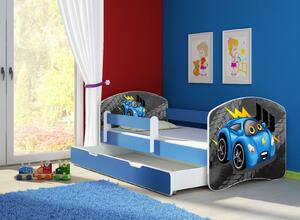 Dětská postel - Blue car 2 180x80 cm + šuplík modrá
