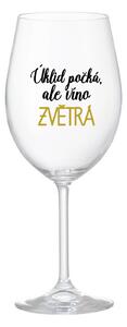 ÚKLID POČKÁ, ALE VÍNO ZVĚTRÁ - čirá sklenice na víno 350 ml