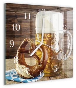 Skleněné hodiny Pivní preclík zskb-30x30-00084942