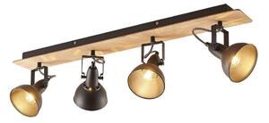 Lindby - Aylis 4 Stropní Lampa Black/Wood - Lampemesteren