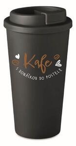 KAFE S DONÁŠKOU DO POSTELE - černý termohrnek 475 ml
