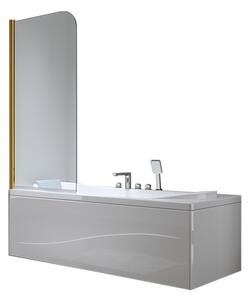 BPS-koupelny Jednodílná vanová zástěna PR01 GL 70x140 zlatá/transparent