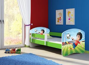 Dětská postel - Fotbalista 2 140x70 cm zelená