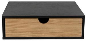 Černý dubový závěsný noční stolek Woodman Farsta 30 x 40 cm