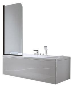 BPS-koupelny Jednodílná vanová zástěna PR01 BL 70x140 černá/transparent