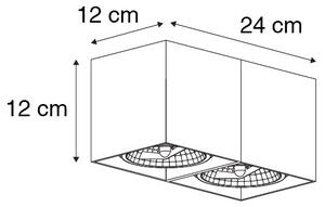 Designové bodové světlo bílé obdélníkové 2-světlo - Box