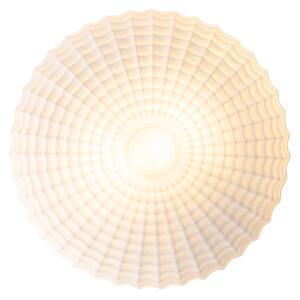 Klasické stropní svítidlo černé s opálovým sklem 35 cm IP44 - Nohmi