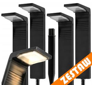 SADA 4 solárních LED zahradních lamp na zahradní sloupky se senzorem soumraku