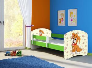 Dětská postel - Pejsek 2 140x70 cm zelená