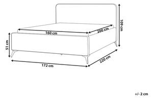Manželská postel 160 cm Vardiel (šedá) (s roštem). 1076315