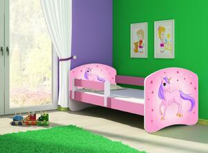 Dětská postel - Poník jednorožec 2 140x70 cm růžová