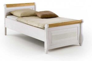 Dřevěná postel Harald z borovice 200x200 Bílá kolonial