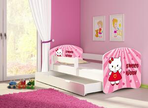 Dětská postel - Kitty 2 140x70 cm + šuplík bílá