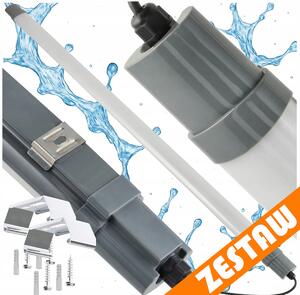 SADA 2 LED lamp 120cm 36W 3000lm Hermetické svítidlo IP65 do garáže, dílny
