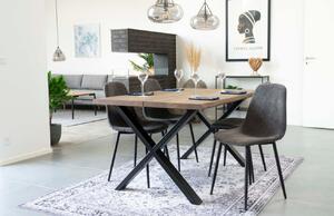 Nordic Living Tmavě hnědý dubový jídelní stůl Tolon 140x95 cm