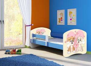 Dětská postel - Zamilovaní pejsci 2 140x70 cm modrá
