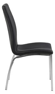 Sada 4 černých čalouněných židlí Asama