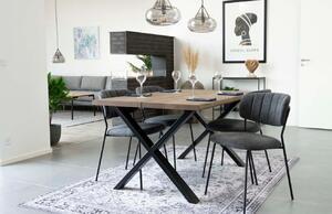 Nordic Living Tmavě hnědý dubový jídelní stůl Tolon 140x95 cm