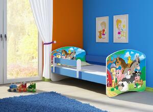 Dětská postel - Farma 2 140x70 cm modrá