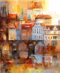 Obraz Staré Město pražské Orange Velikost (šířka x výška): 120x50 cm