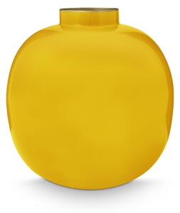 Pip Studio kovová váza 23cm, žlutá (váza)